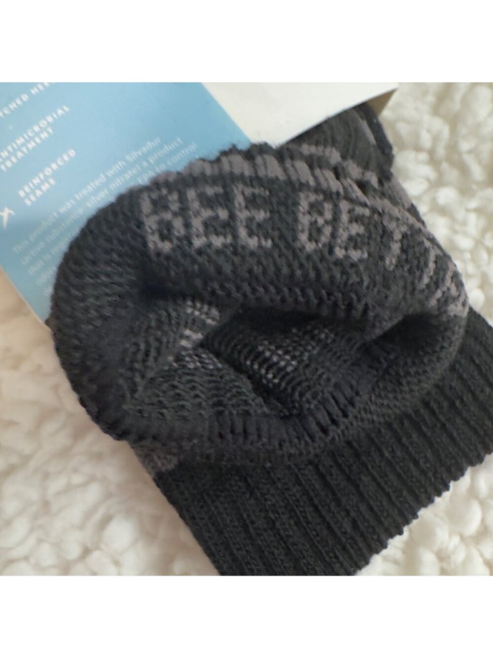 Bombas Crew socks size small black honeycomb arch support stay up antimicrobial - Picture 6 of 14